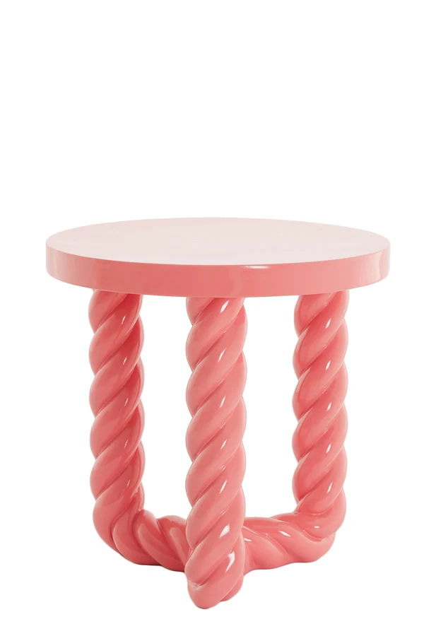 Side table 46x46 cm VALLEJO shiny pink