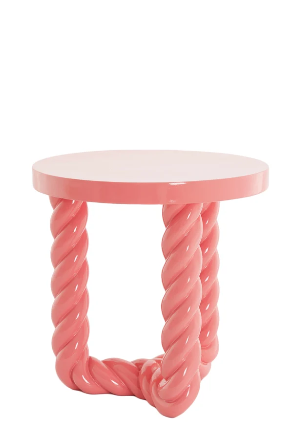 Side table 46x46 cm VALLEJO shiny pink