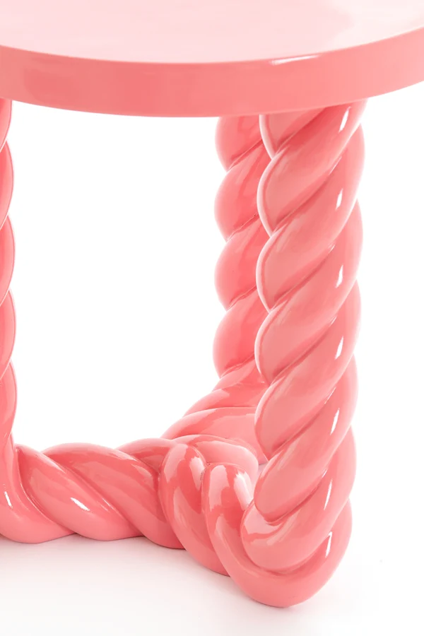 Side table 46x46 cm VALLEJO shiny pink