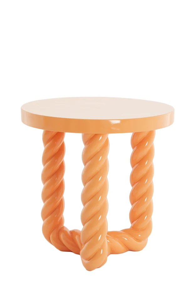 Side table 46x46 cm VALLEJO shiny orange