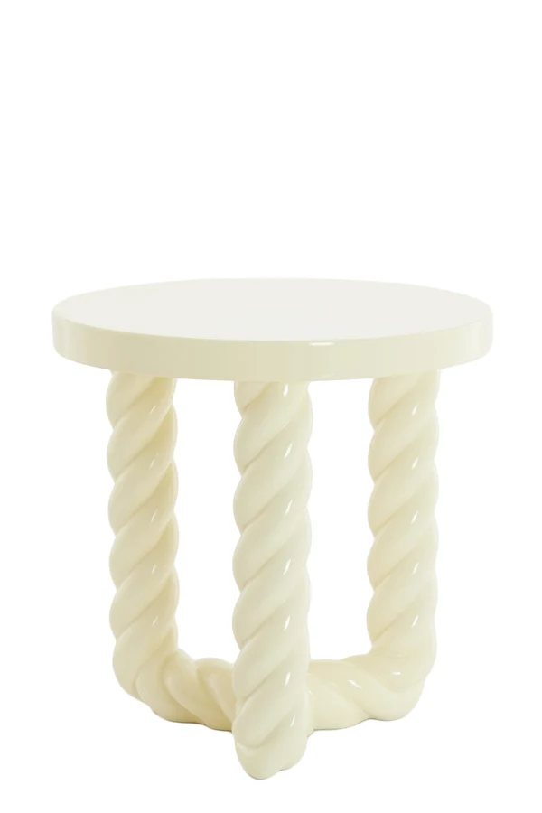 Side table 46x46 cm VALLEJO shiny cream