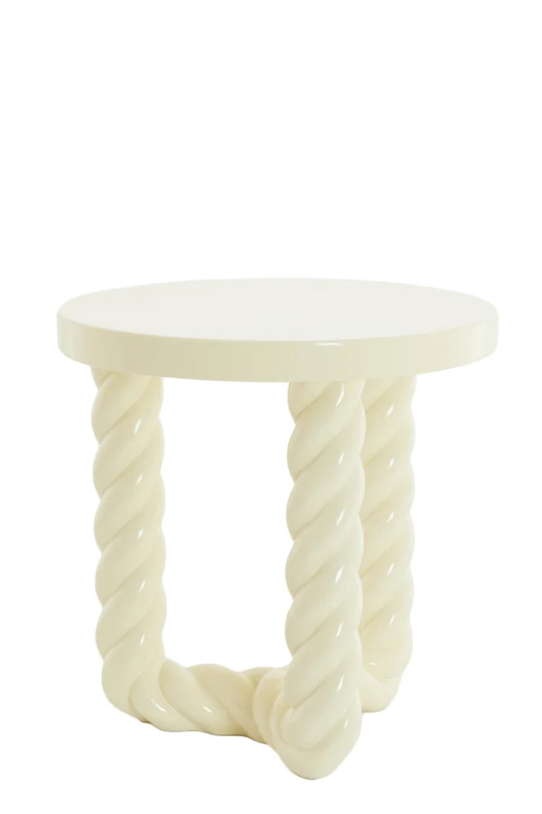 Side table 46x46 cm VALLEJO shiny cream