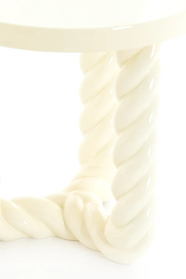 Side table 46x46 cm VALLEJO shiny cream