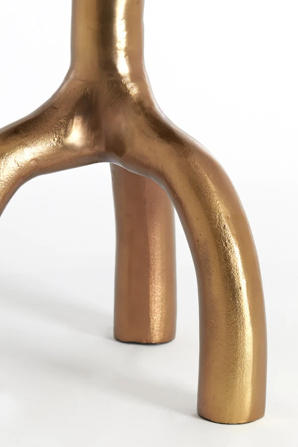 Side table 40,5x53 cm MELLO shiny brown bronze+glass taupe