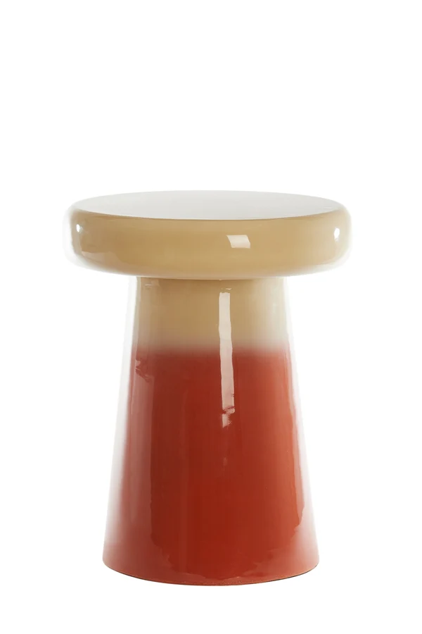 Side table 40,5x51 cm SAKIZ cream+dark orange