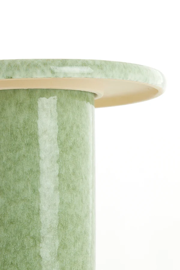 Side table 40,5x45,5 cm TUDO ceramics mint green-green