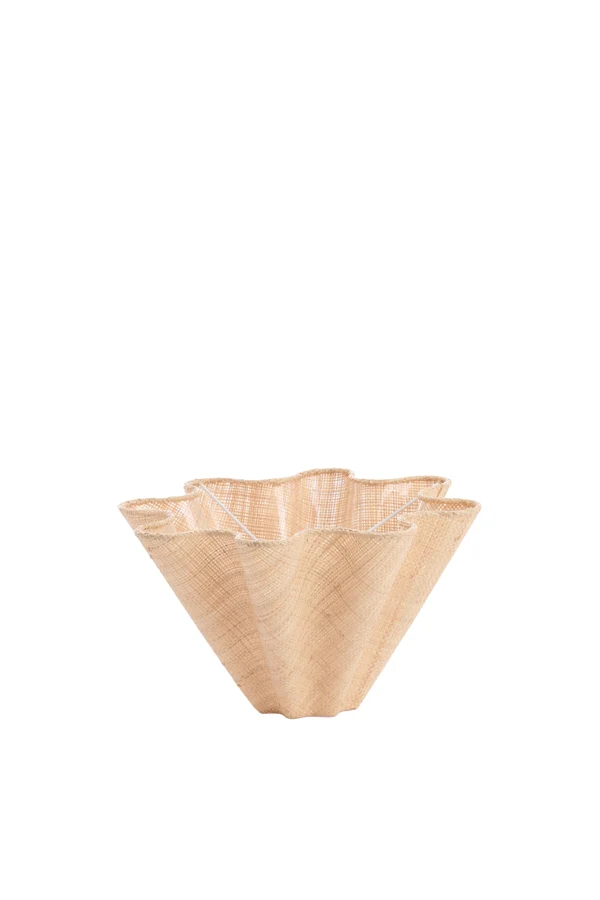 Shade round wave 50-18,5-45 cm BEZAHA raffia natural
