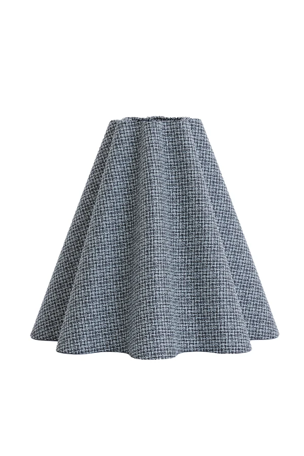 Shade round wave 50-18,5-45 cm BEZAHA linen black-white