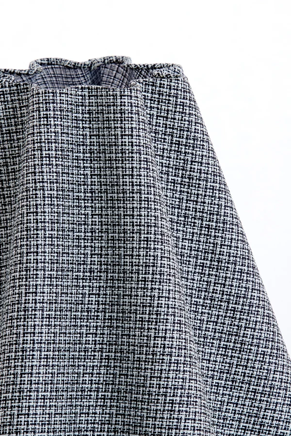 Shade round wave 50-18,5-45 cm BEZAHA linen black-white