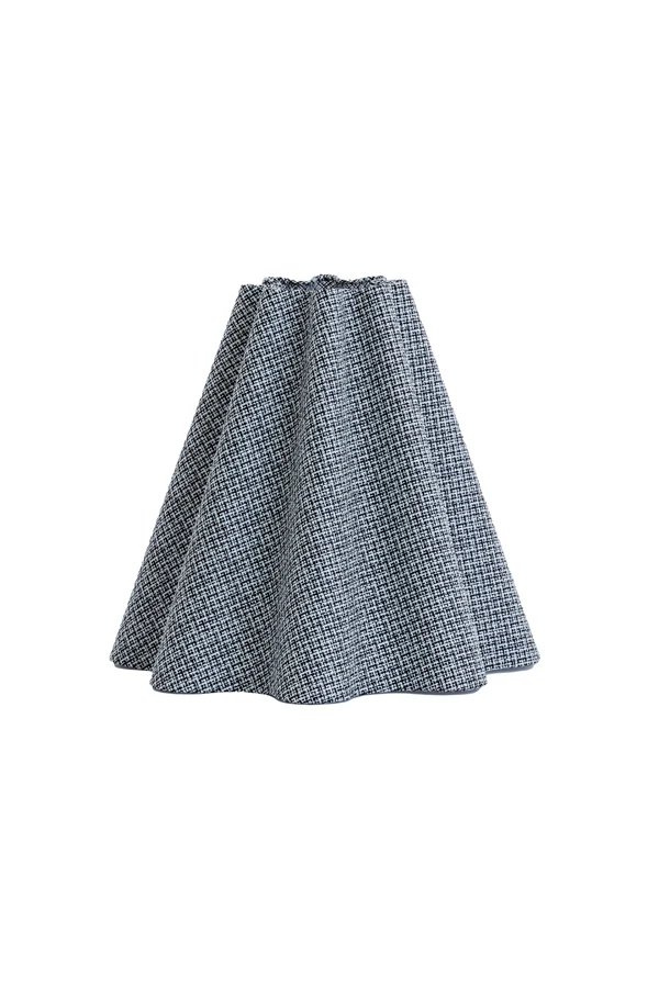 Shade round wave 40-15-36 cm BEZAHA linen black-white