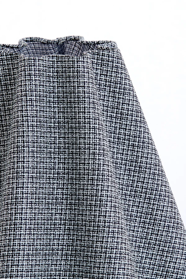 Shade round wave 40-15-36 cm BEZAHA linen black-white