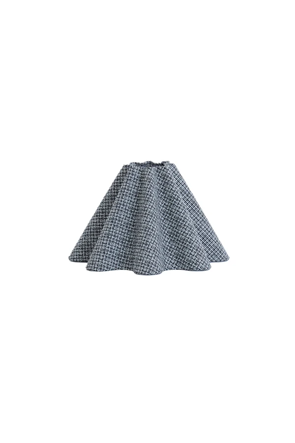 Shade round wave 35-10,5-20 cm BEZAHA linen black-white