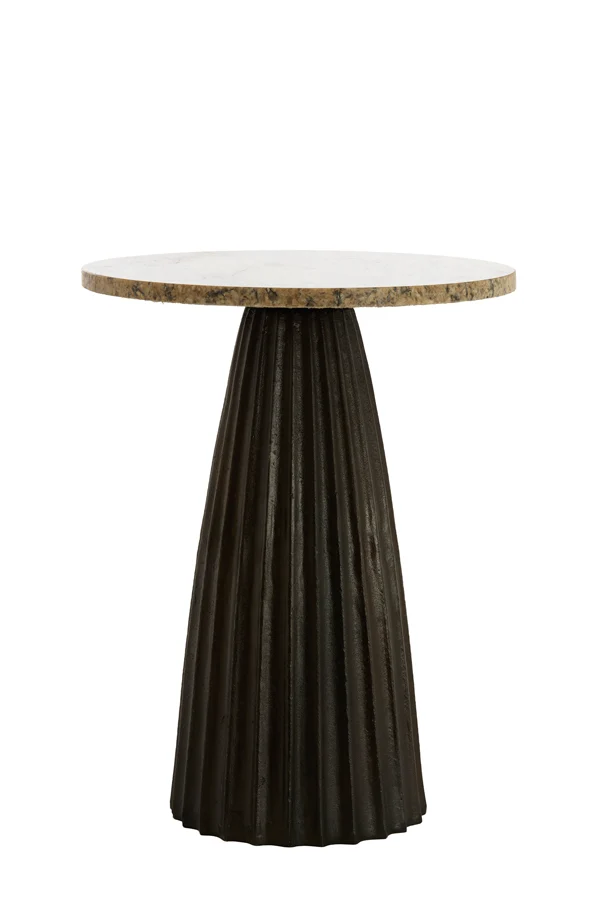 Side table 45x58,5 cm OBIDOS orange-grey marble+d brown