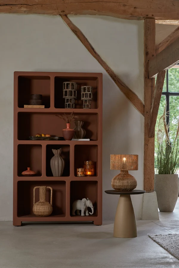 Side table 45x50 cm OCANA wood oil brown+matt beige