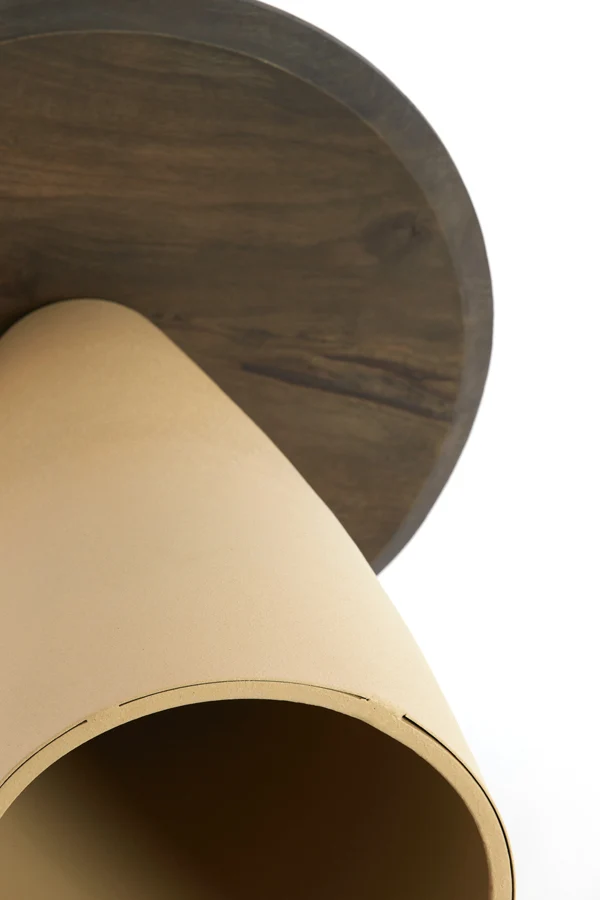Side table 45x50 cm OCANA wood oil brown+matt beige