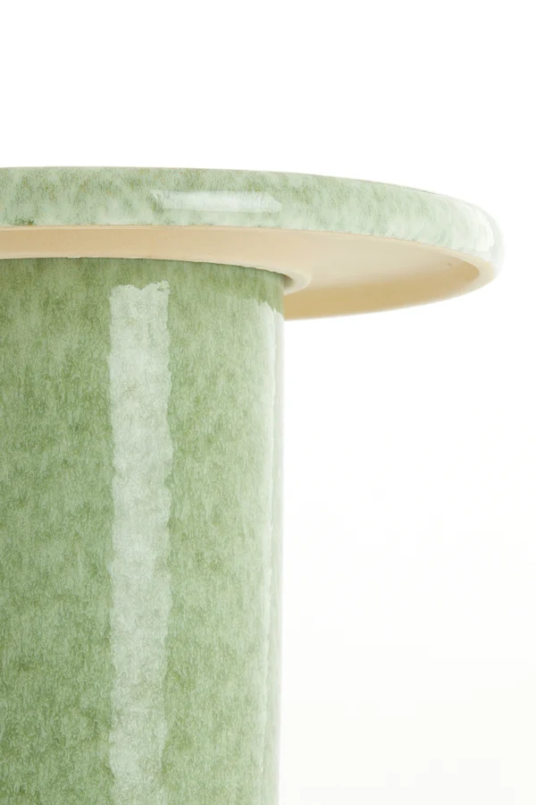 Side table 40,5x35,5 cm TUDO ceramics mint green-green