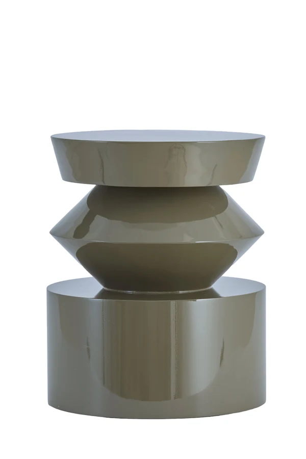 Side table 39,5x50 cm DHOTI shiny taupe