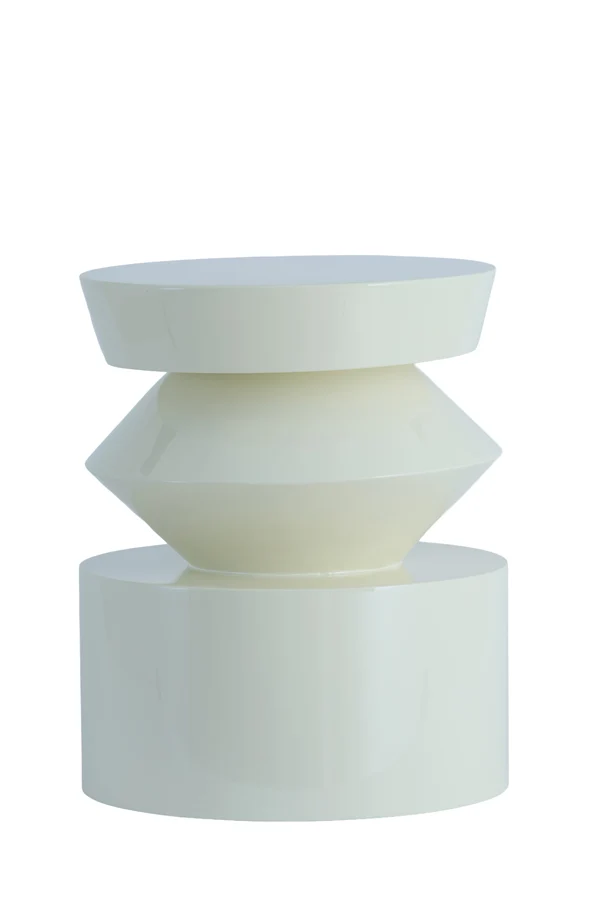 Side table 39,5x50 cm DHOTI shiny cream