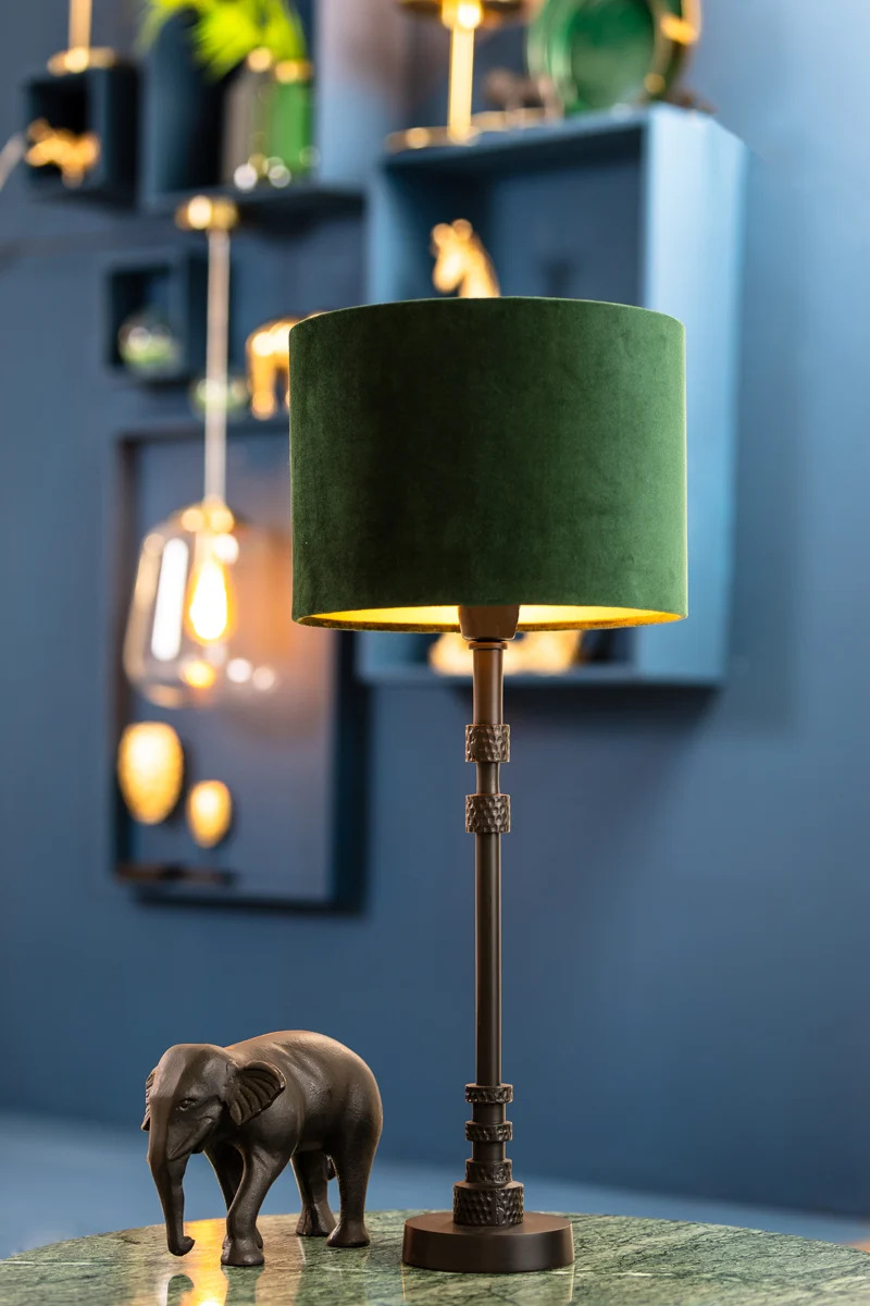 Shade cylinder 30-30-21 cm VELOURS dutch green