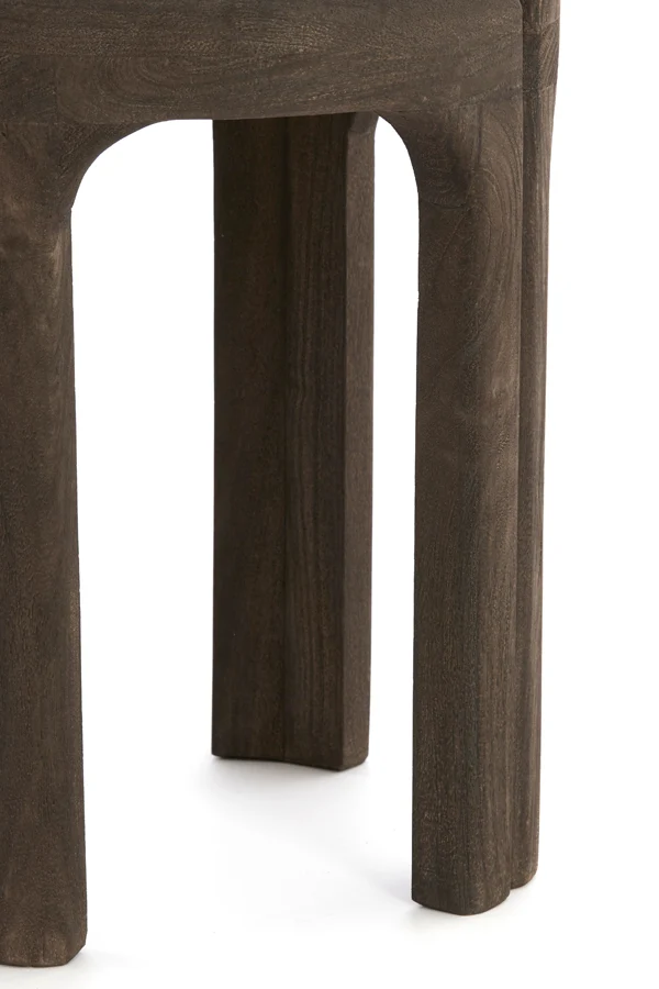 Side table 45x50 cm ALI wood grey-drk brown+travertine sand