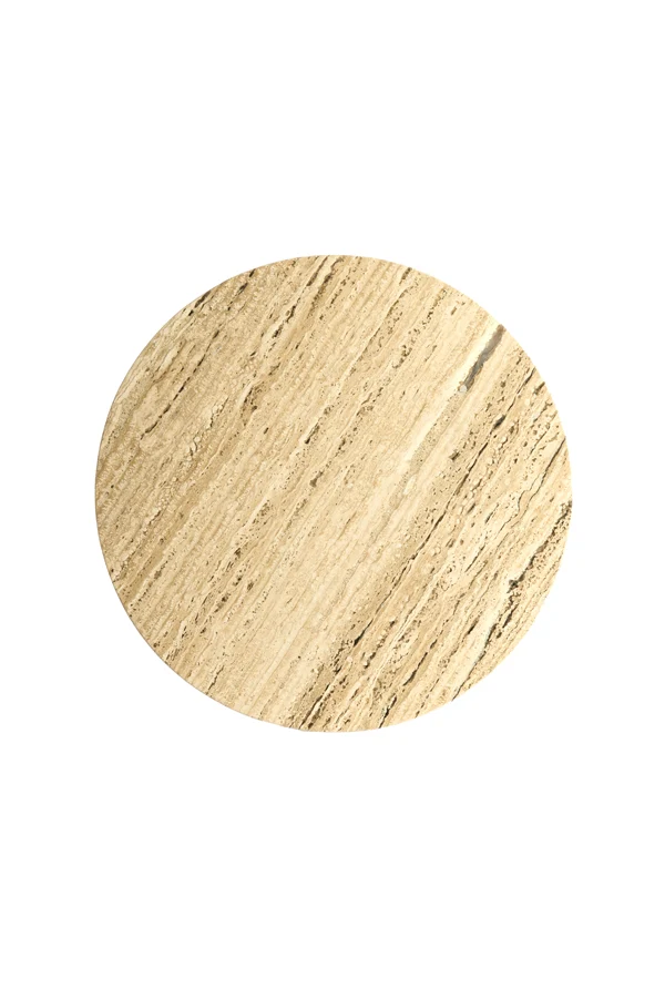 Side table 45x47 cm BAHIA sand travertine+antique bronze