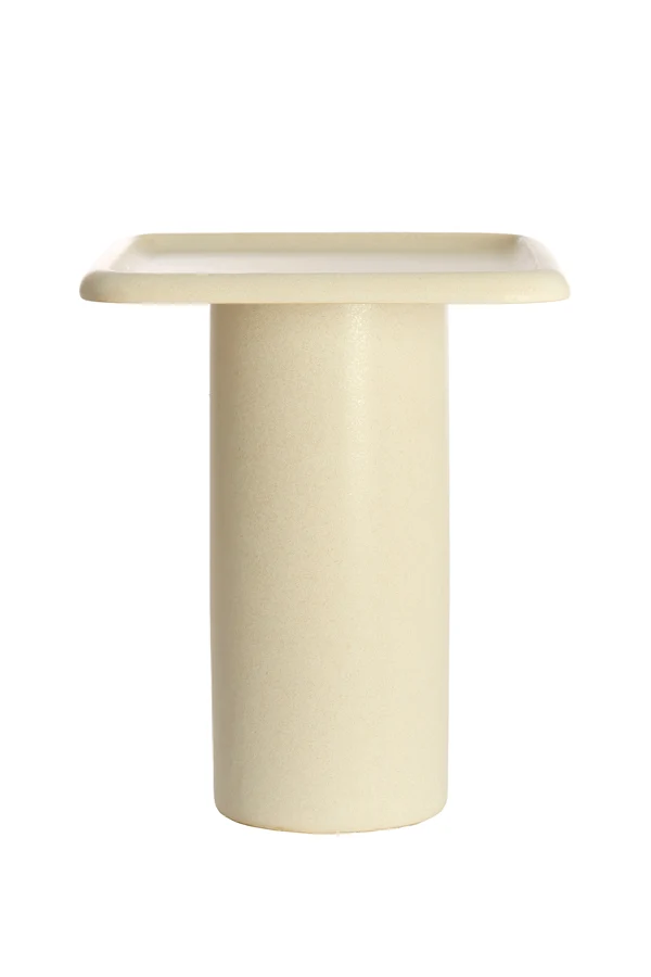 Side table 45x45x54 cm LUARCA ceramics matt cream
