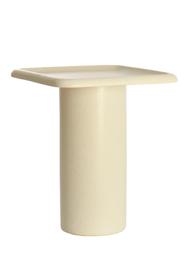 Side table 45x45x54 cm LUARCA ceramics matt cream