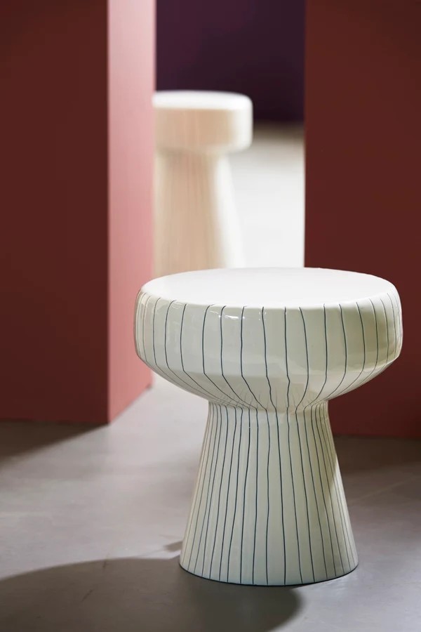 Side table 38x42 cm DAKWA shiny white+black