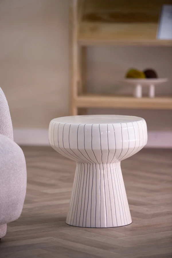 Side table 38x42 cm DAKWA shiny white+black