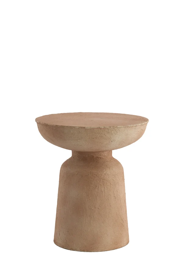 Side table 38x42 cm BENISSA papier mâché beige