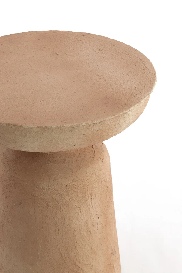 Side table 38x42 cm BENISSA papier mâché beige