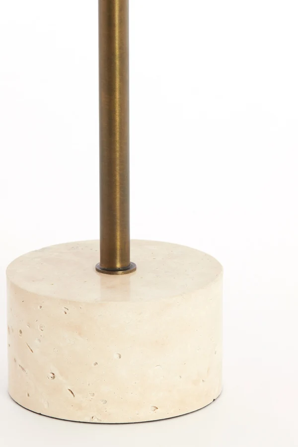Side table 37x49 cm CIVITA travertine sand+dark brwn-bronze