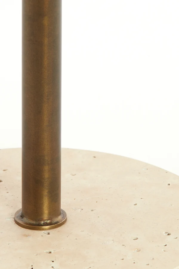 Side table 37x49 cm CIVITA travertine sand+dark brwn-bronze
