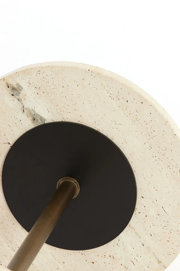 Side table 37x49 cm CIVITA travertine sand+dark brwn-bronze