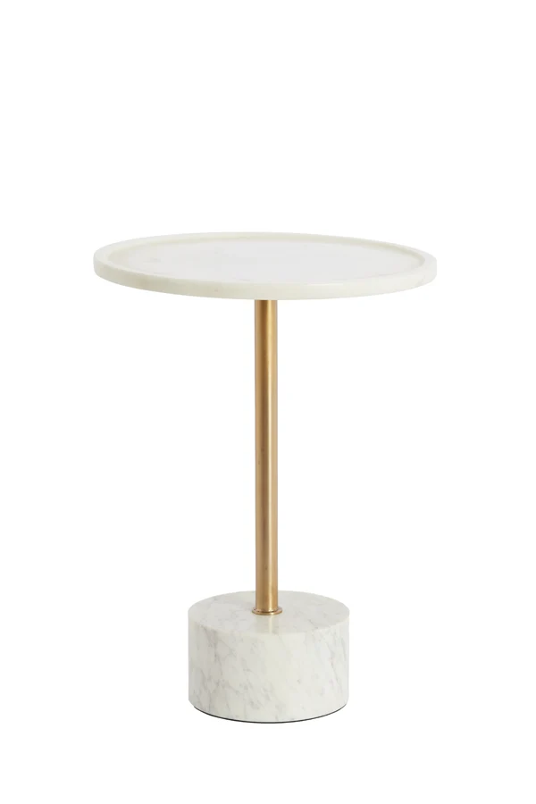 Side table 37x49 cm CIVITA marble white+antique bronze