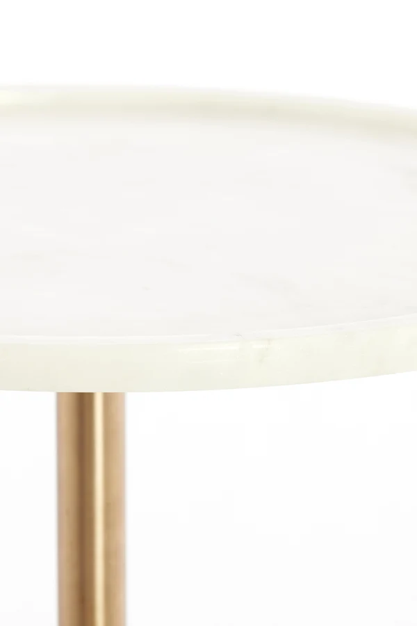Side table 37x49 cm CIVITA marble white+antique bronze