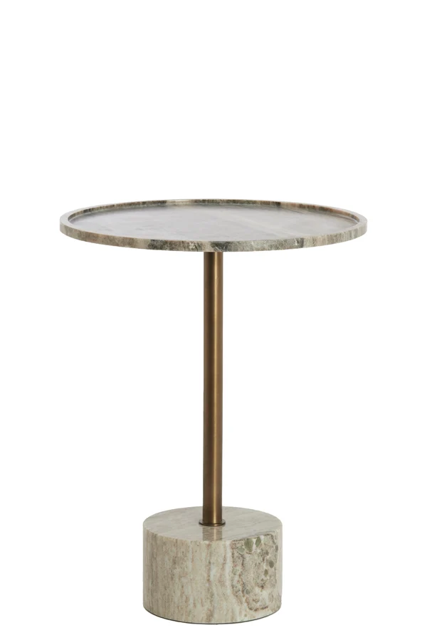 Side table 37x49 cm CIVITA marble sand-grey+drk bronz-bronz