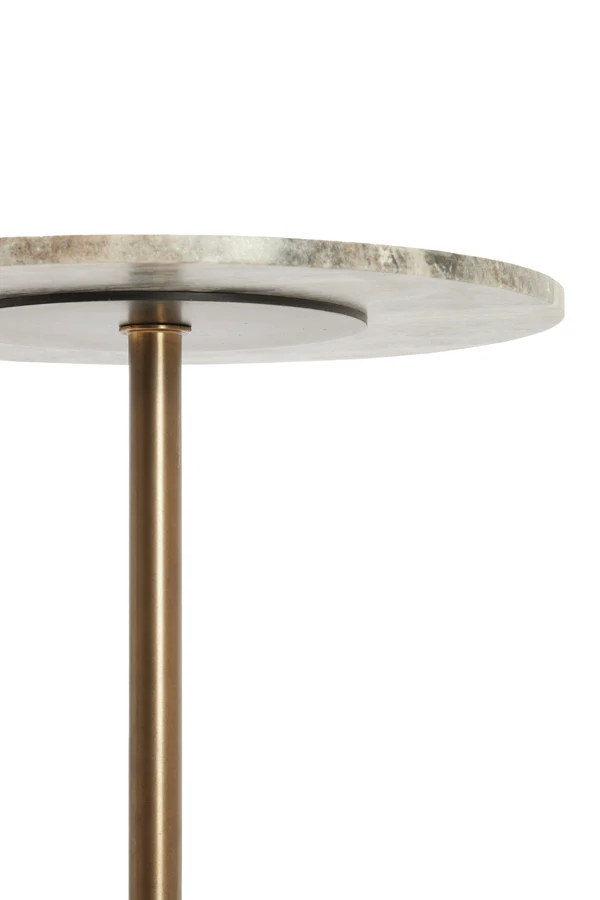 Side table 37x49 cm CIVITA marble sand-grey+drk bronz-bronz