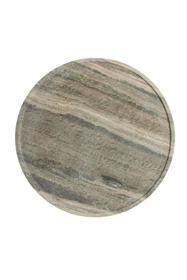 Side table 37x49 cm CIVITA marble sand-grey+drk bronz-bronz
