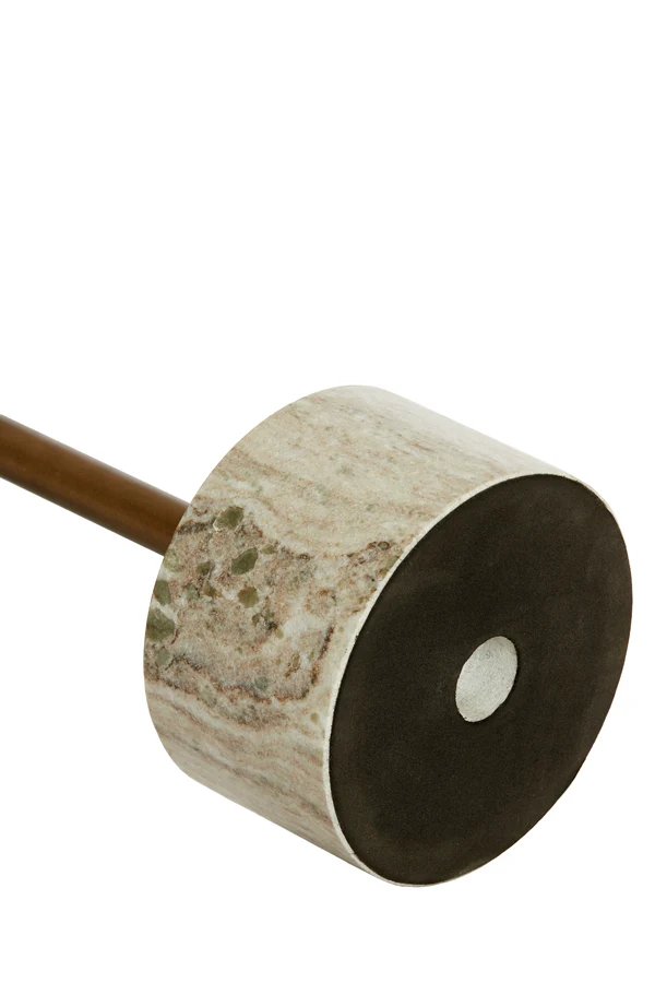 Side table 37x49 cm CIVITA marble sand-grey+drk bronz-bronz