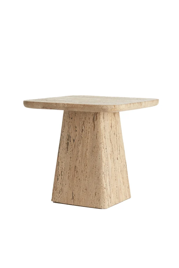 Side table 45x45x42 cm KEPAMI travertine sand