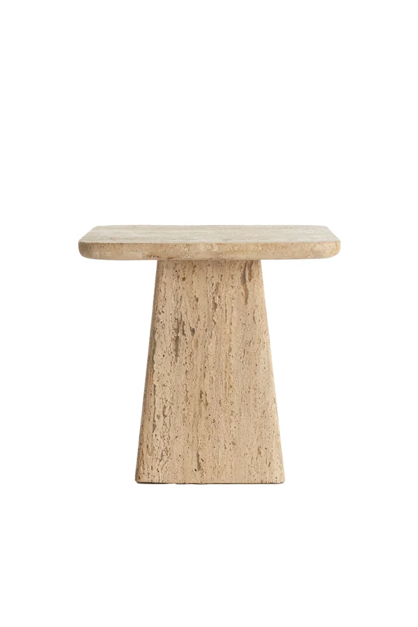 Side table 45x45x42 cm KEPAMI travertine sand
