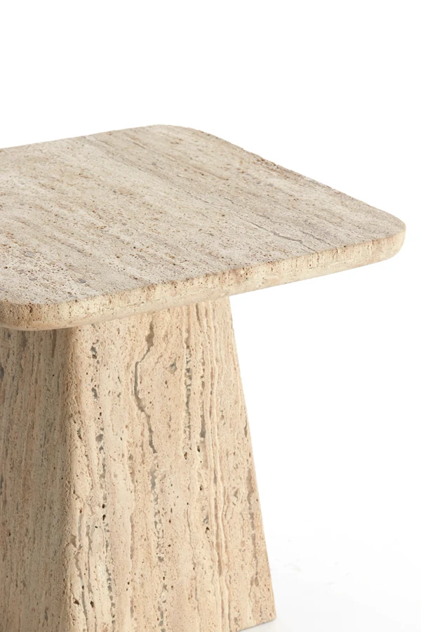 Side table 45x45x42 cm KEPAMI travertine sand