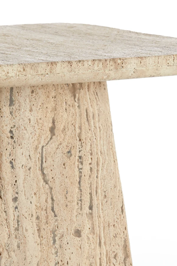 Side table 45x45x42 cm KEPAMI travertine sand