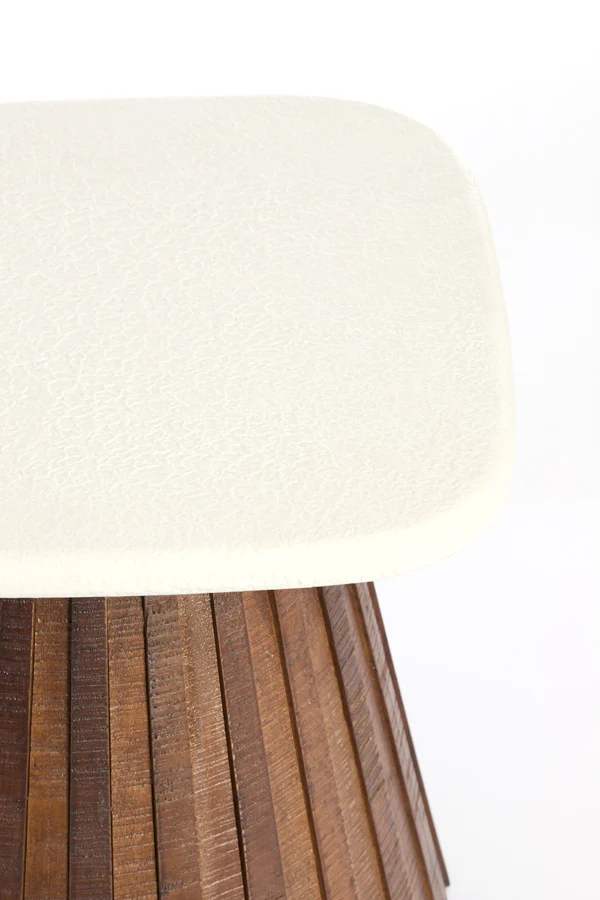 Side table 45x45x40 cm OKATO cream+wood brown