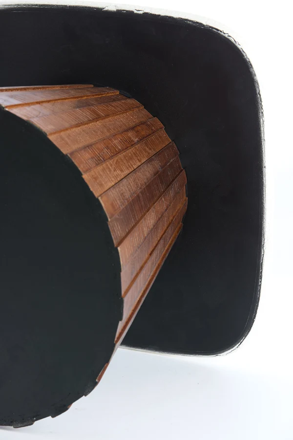 Side table 45x45x40 cm OKATO cream+wood brown