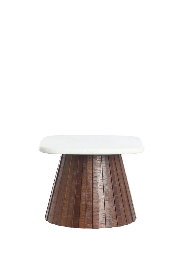 Side table 45x45x35 cm OKATO cream+wood brown