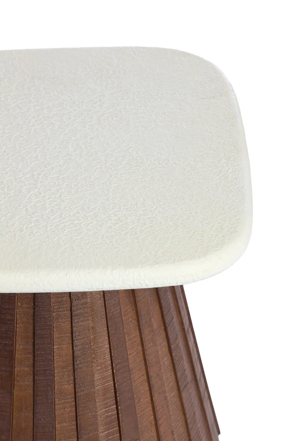 Side table 45x45x35 cm OKATO cream+wood brown