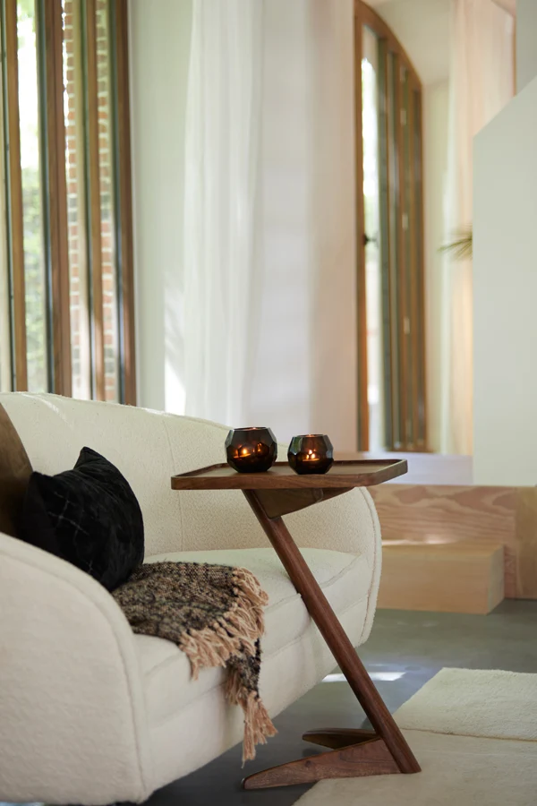 Side table 45x42x63 cm QIANO acacia wood brown