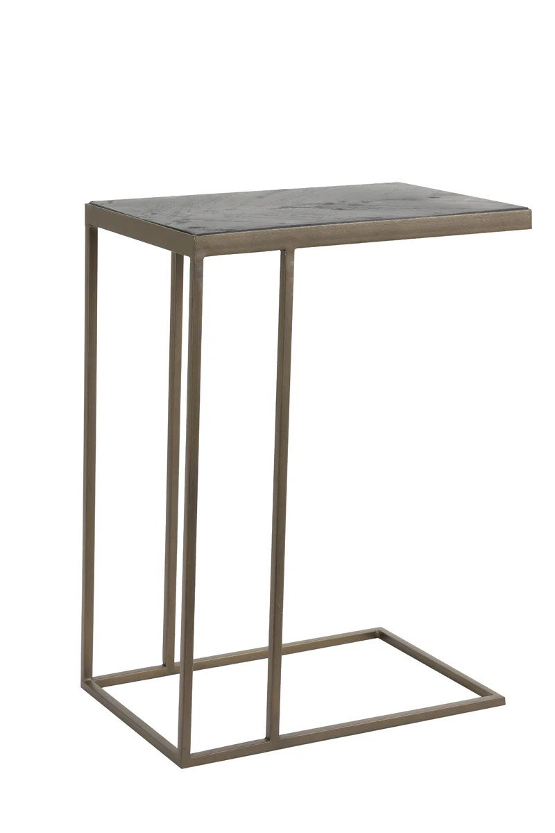 Side table 45x30x62 cm CHISA mango wood black-ant bronze